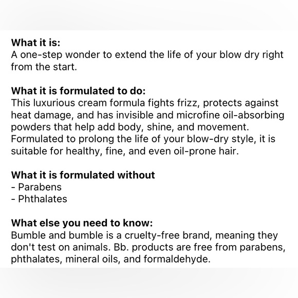 ⚡️⚡️FLASH SALE $30⚡️⚡️Bb All Style Blow Dry Heat Protective Creme - Picture 4 of 8